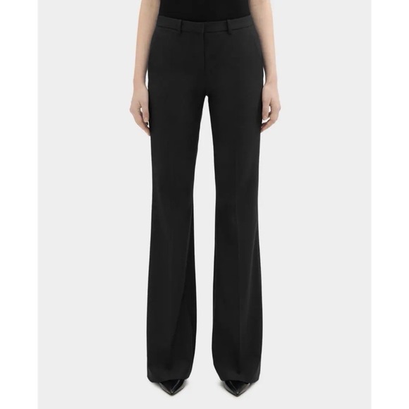 Theory Pants - Theory Women's Demitria 4 Traceable Wool Black Dress Trouser Pants Size 12
